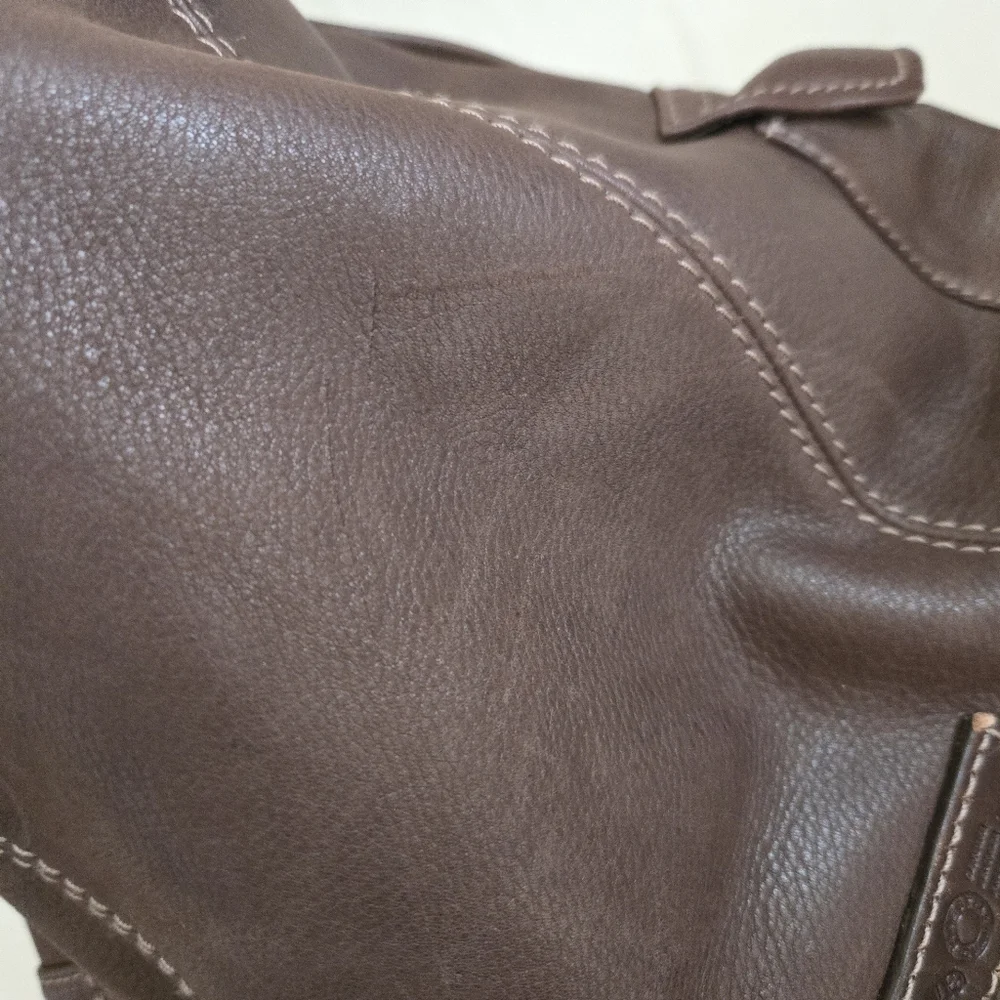 Fossil Brown Pebbled Leather Shoulder Bag Purse - Picture 11 of 11